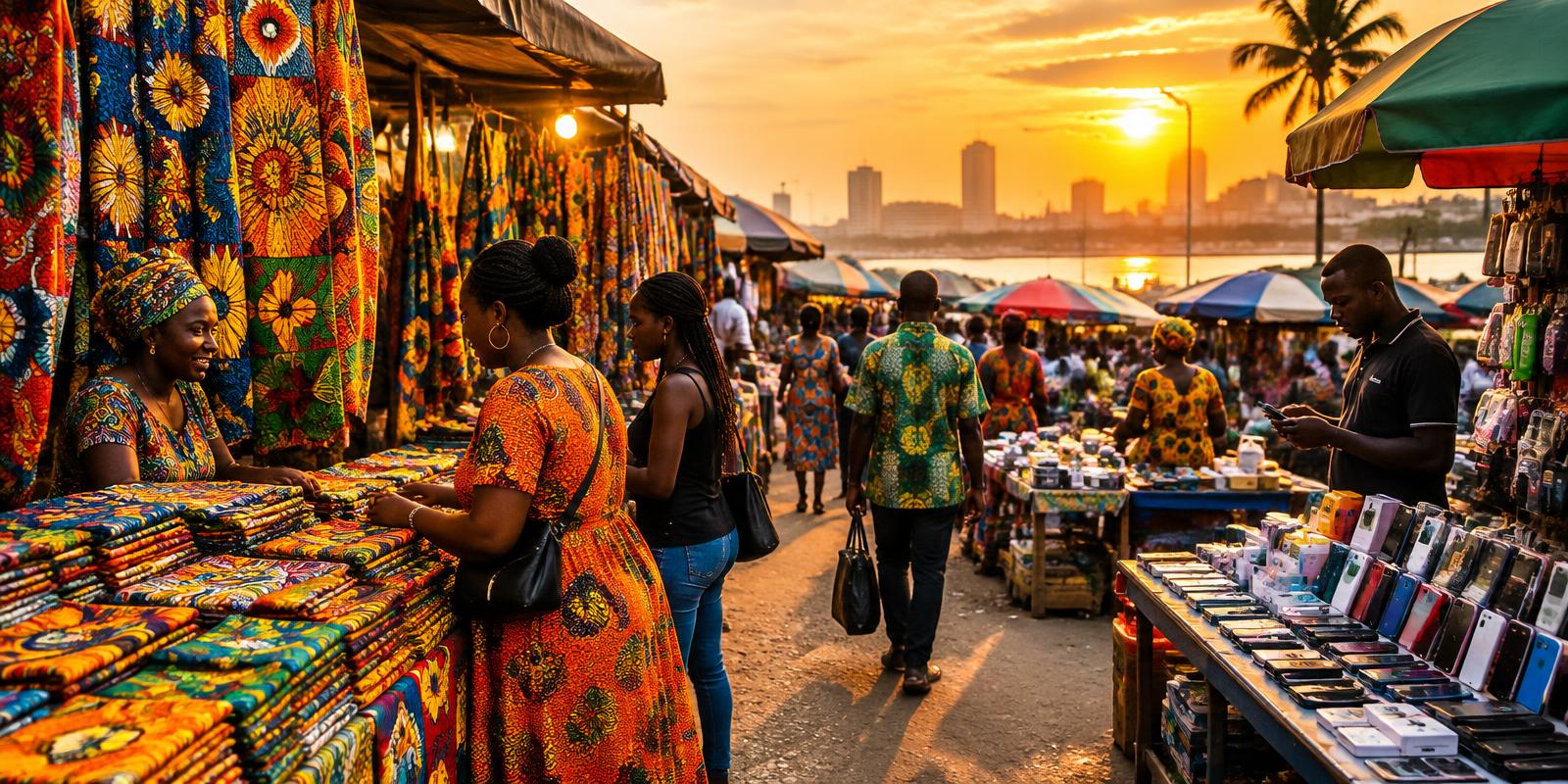 Marché animé à Abidjan